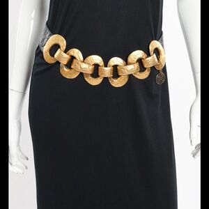 GOLD Belt/ Size M Concho Belt / Women's Belt/ Brass Belt/ 90s